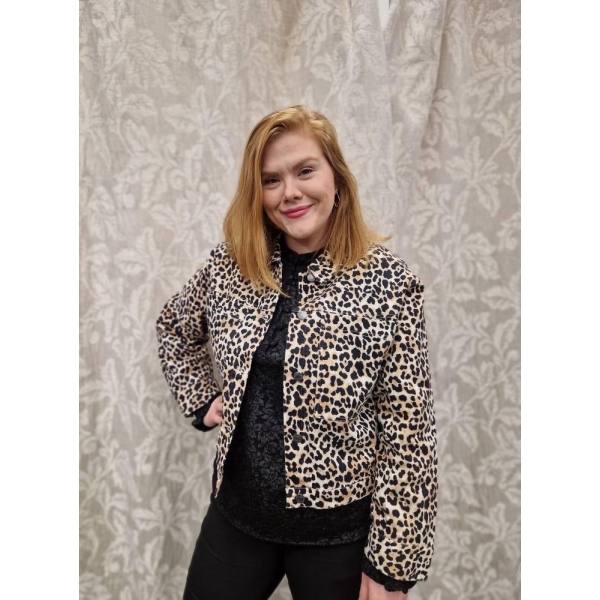 SC-OWENA jeansjakke med leopardprint - Bilde 6