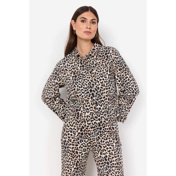 SC-OWENA jeansjakke med leopardprint - Bilde 5