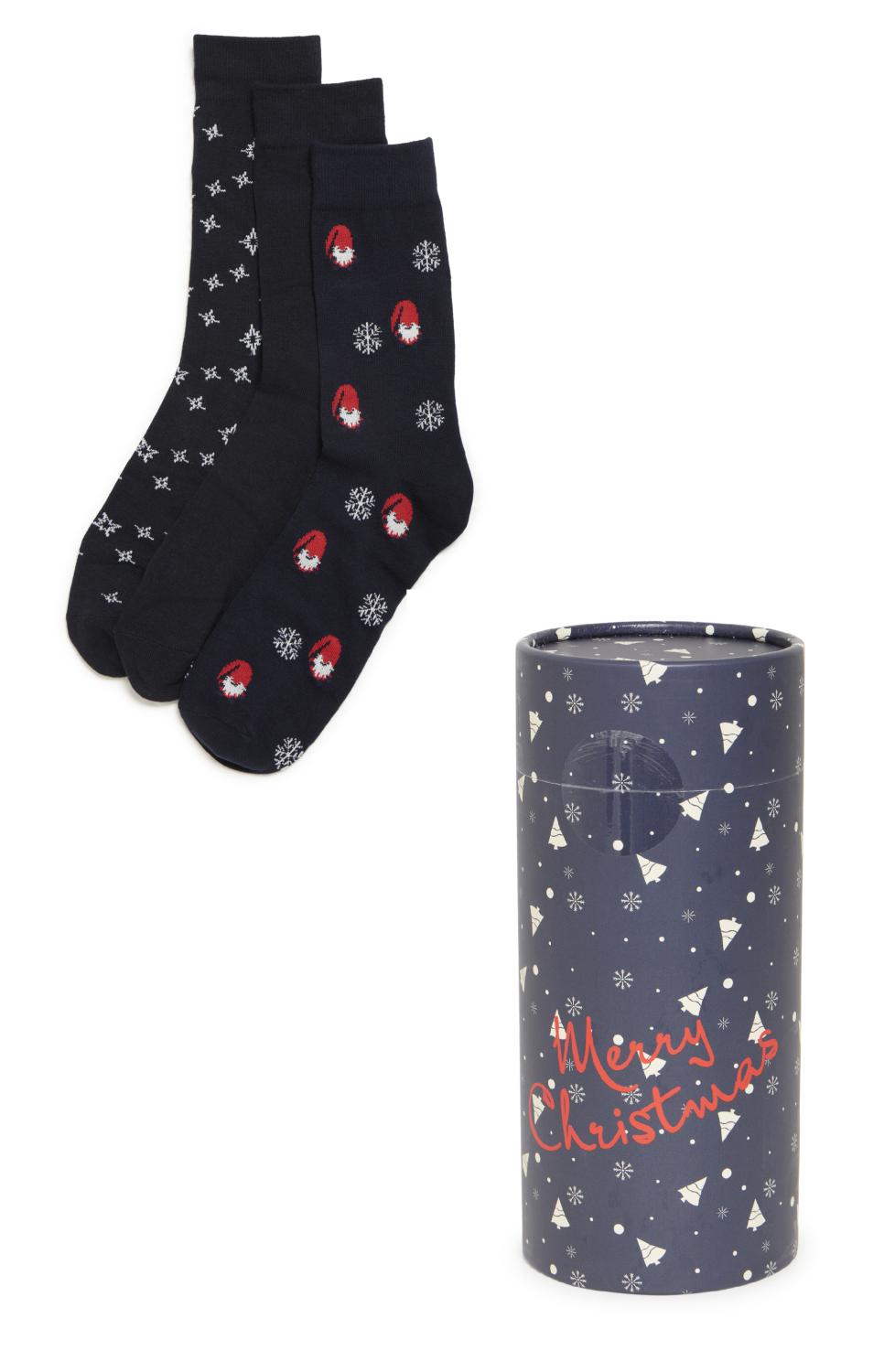 BHMANSUR 3-pk sokkar i gåveøskje