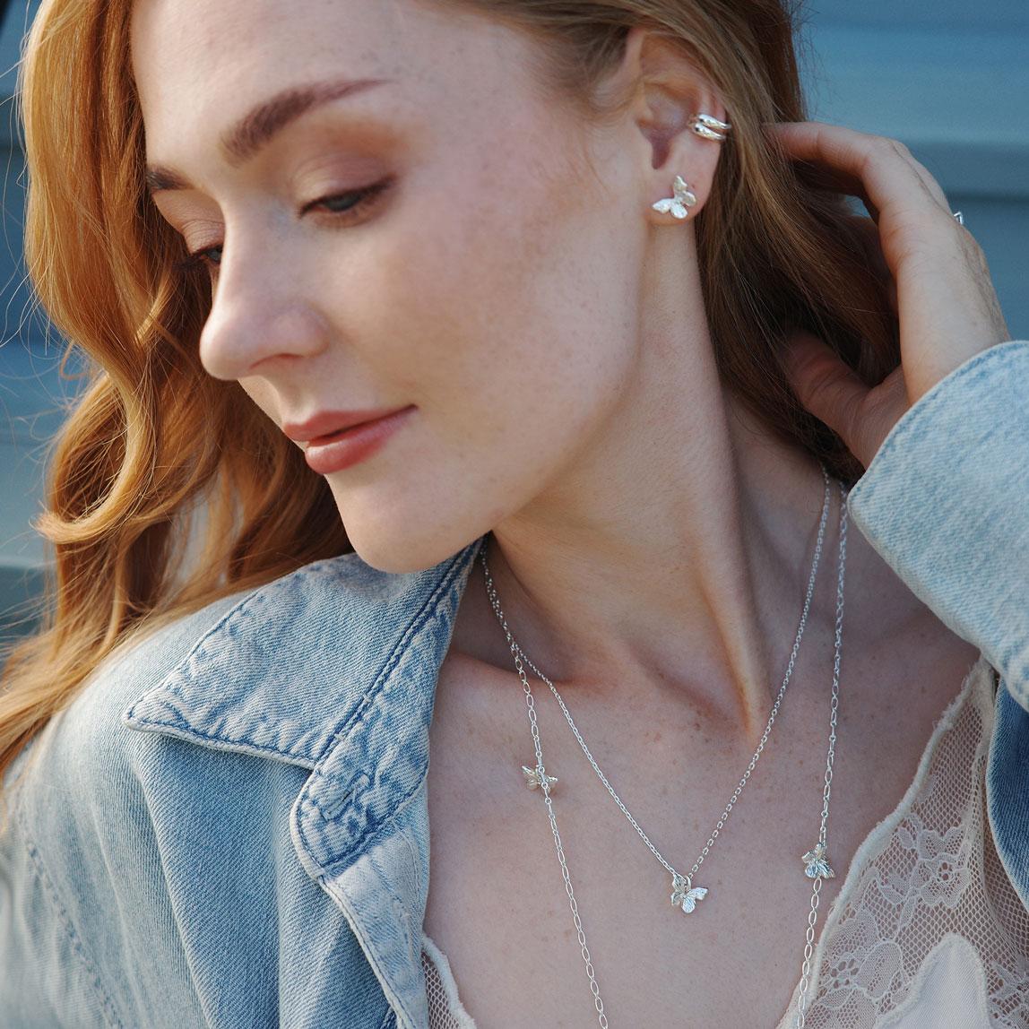 Øyrepynt frå A&C - Light wings - gull eller sølv - Bilde 4