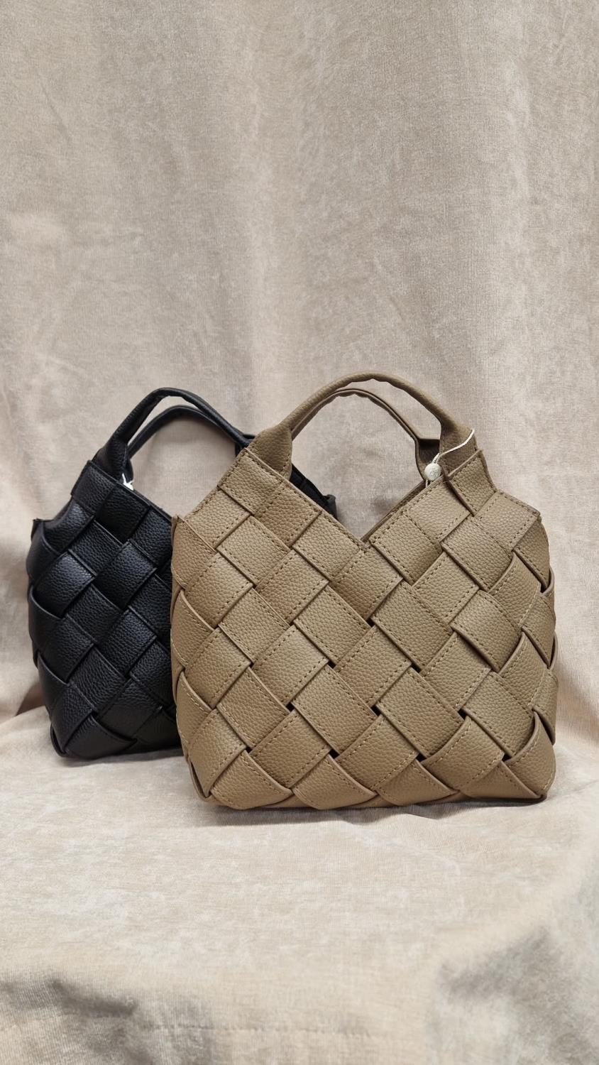 Intex Skandia fletta handveske - svart eller taupe