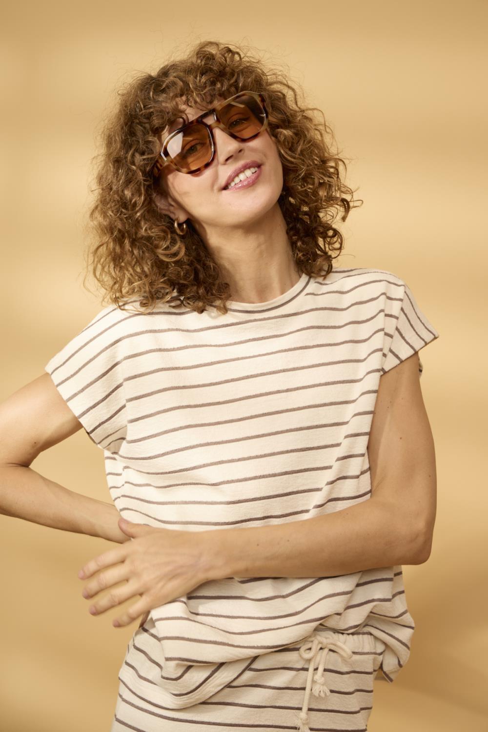 FRFAUNA T-skjorte - brun/beige eller blå/beige